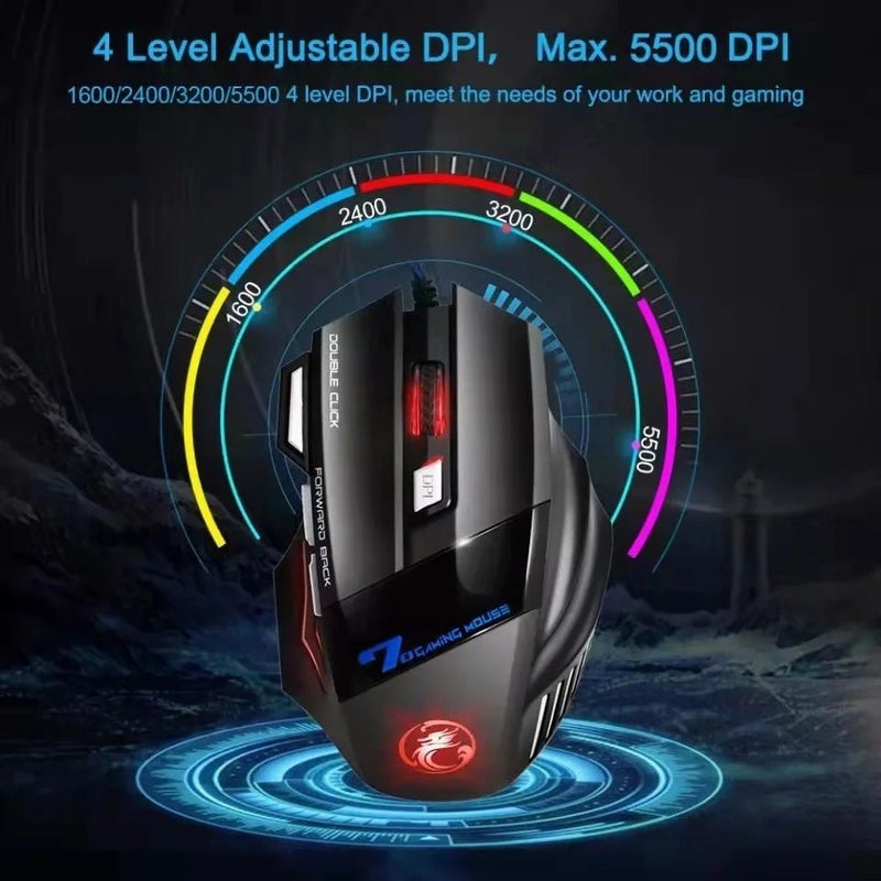 Mouse gamer 3200dpi com LED e Botões Profissional