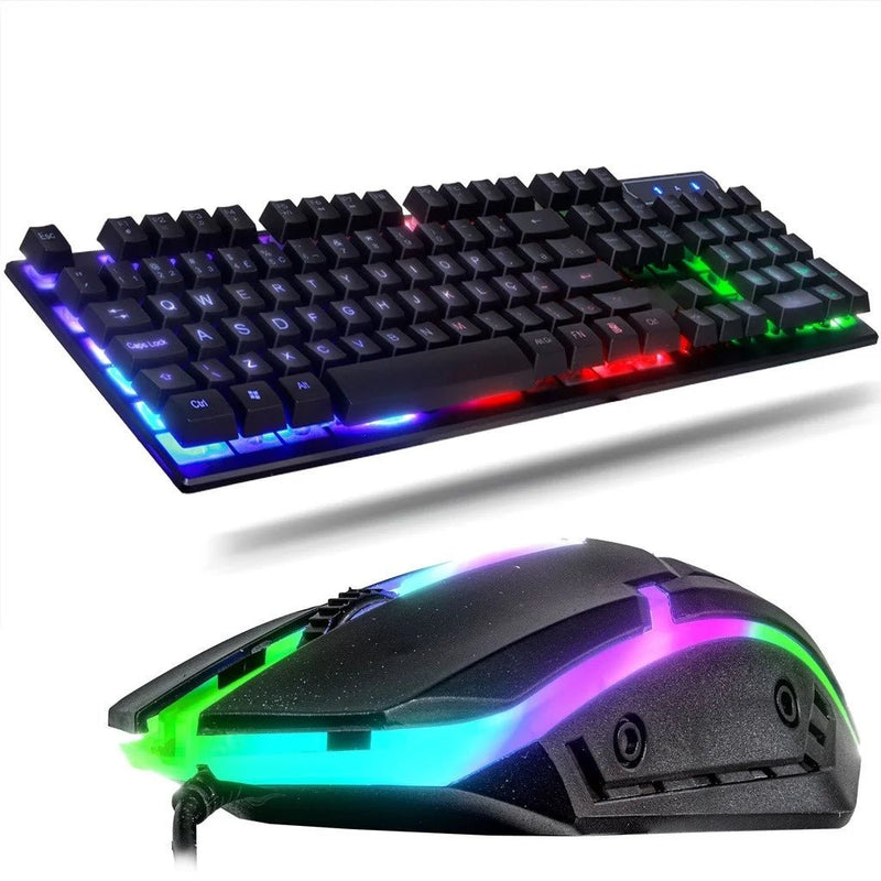 Kit Gamer Teclado Semi Mecânico + Mouse 3200dpi