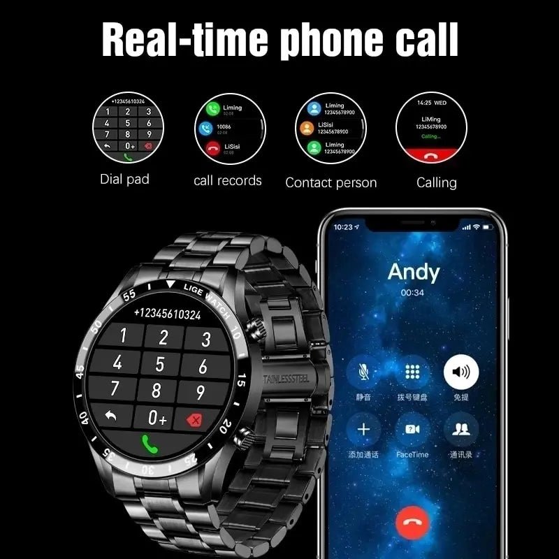 LIGE 2024 Smart Watch Men Full